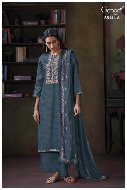 Ganga terrie 5144 lawn cotton dress material wholesale